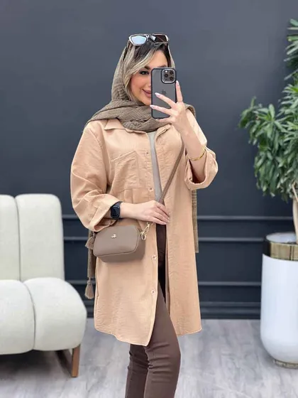 مانتو راه راه بغل سه دکمه