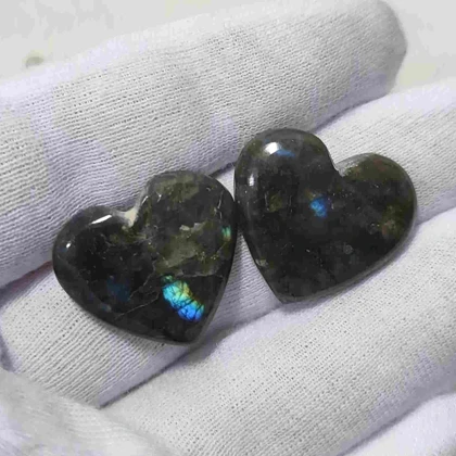 نگین طبیعی لابرادوریت تراش قلب