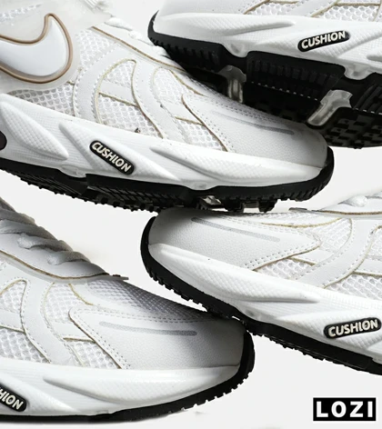 کفش کتانی بزرگ پا سفید قهوه ای Nike Cushlon V2K مدل 8532