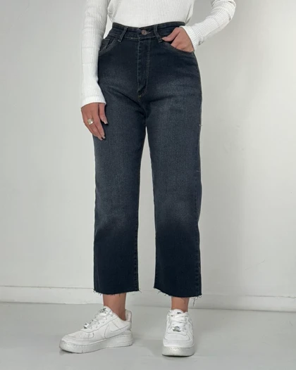 شلوار استریت پایین کات ذغالی  کد 1000219