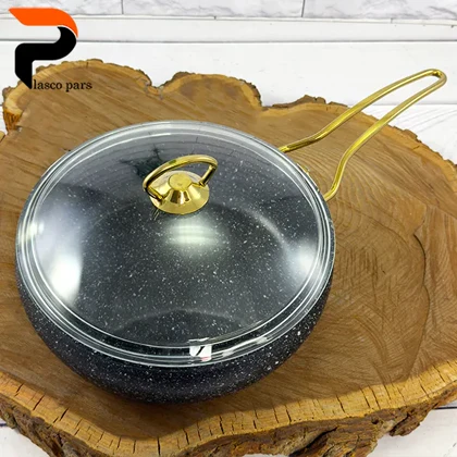 تابه 24 خمره ای تکدسته درب پیرکس مشکی هاناتک