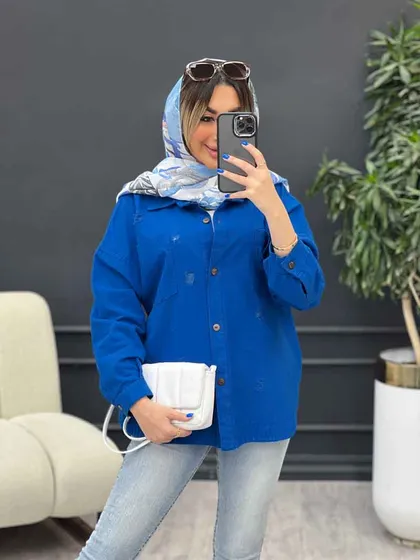 مانتو دو جیب زاپ‌دار دنیز