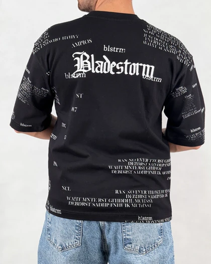 تیشرت مردانه اسپرت مدل لش گلدوزی استورم شلوغ رنگ مشکی کد 999113