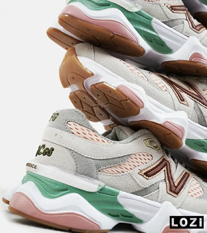 کفش کتانی مردانه و زنانه طوسی گلبهی NEW BALANCE 9060 مدل 2156