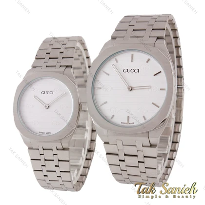 گوچی 25H ست ساعت استیل صفحه سفید Gucci-5743-S