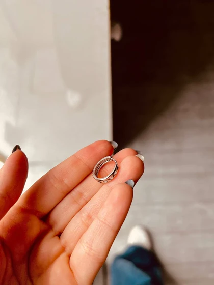 گوشواره حلقه‌ای نگینی ژوپینگ