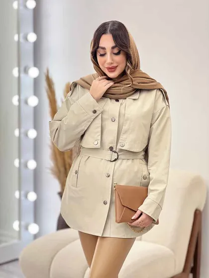 بارانی ژیله دکمه دار روژین
