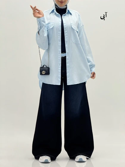 4056-شومیز کتان سیلک میلان