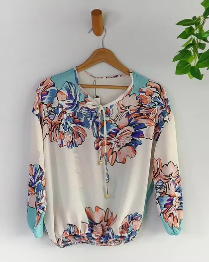 کراپ حریر زنانه رنگین کمان