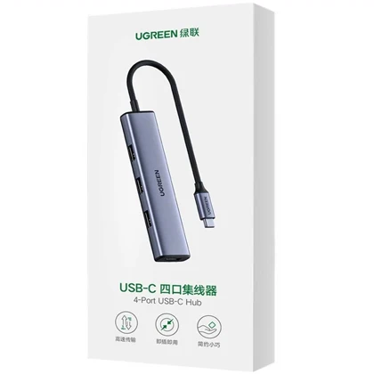 هاب تایپ سی یوگرین UGREEN مدل CM473 20841 با 4 پورت