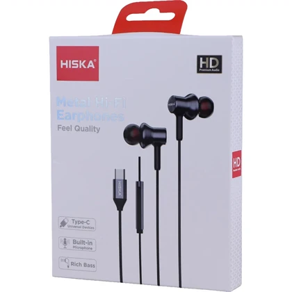 هندزفری سیمی تایپ سی هیسکا HISKA مدل HK-739C با میکروفون
