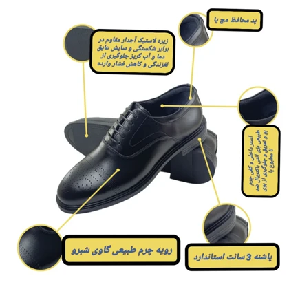 کفش مردانه مدل چرم طبیعی کد si143