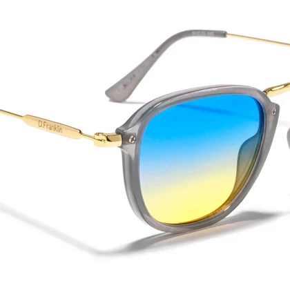 عینک آفتابی دی فرانکلین مدل D.franklin ROLLER SQ / MILKY BLUE GREY - GRAD BLUE