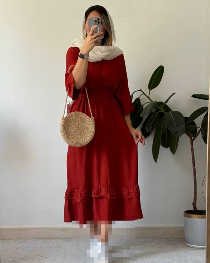 پیراهن مانتویی آتریسا