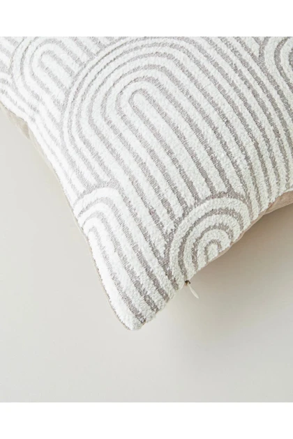 کوسن مدرن English Home مدل Deluxe کتان و پلی‌استر بافت 35 × 55 سانتی‌متر - کرم
