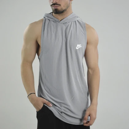 رکابی کلاهدار ورزشی مردانه نایک مدل VHD-Dri Fit-4K1003 طوسی روشن