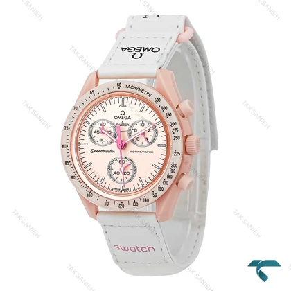 ساعت امگا سواچ زنانه ماموریت به ونوس سفید صورتی Omega-7898-U
