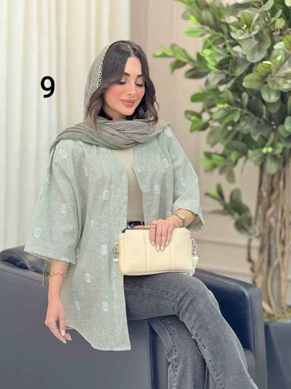 شومیز آستین پاکتی طرح دار