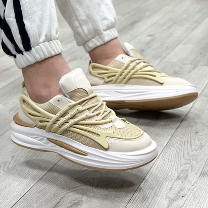 کفش و کتانی مردانه مدل FASHION رنگ سفید کرم