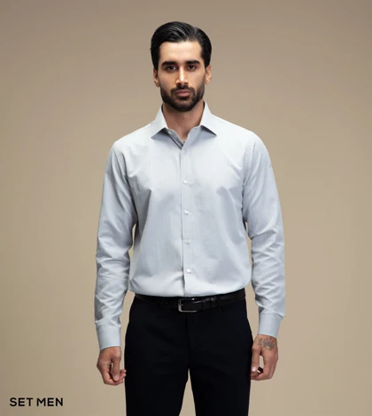 پیراهن مردانه آستین بلند طرح جناغی