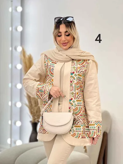 مانتو کتی لینن خرجه کاری هندی