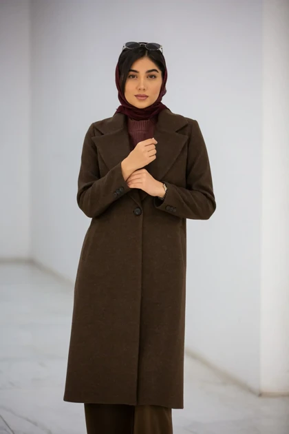 پالتو فوتر بلند تک دکمه