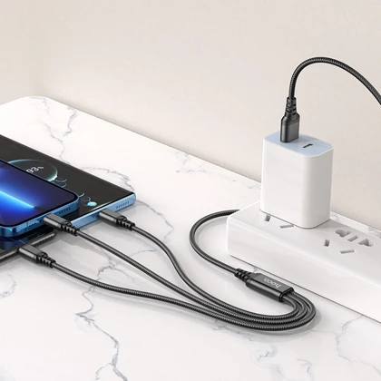 کابل شارژ سه سر هوکو HOCO مدل X76 Super یک متری 2 آمپر