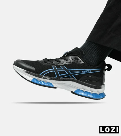 کفش کتانی مردانه مشکی آبی ASICS GORETEX