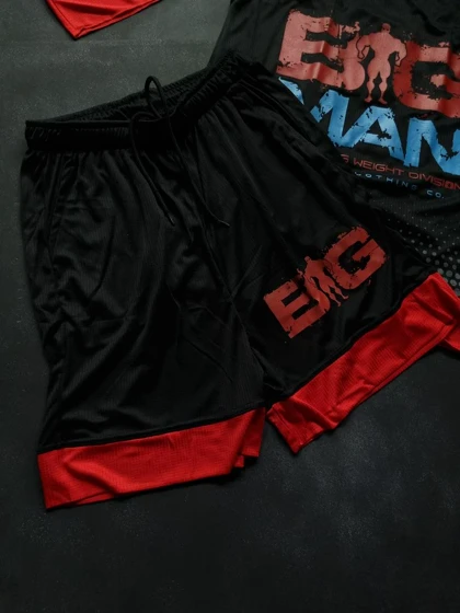 ست تاپ + شلوارک + اسکارف بیگ من مشکی قرمز