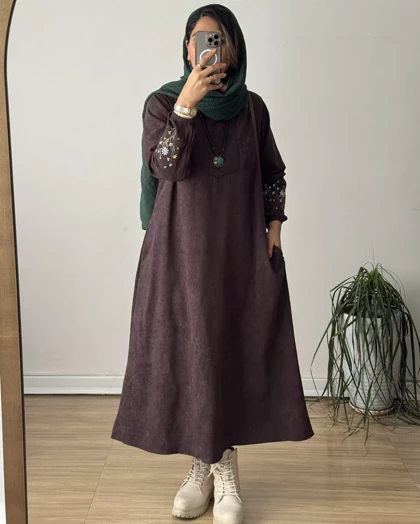 پیراهن مانتویی گندم 2