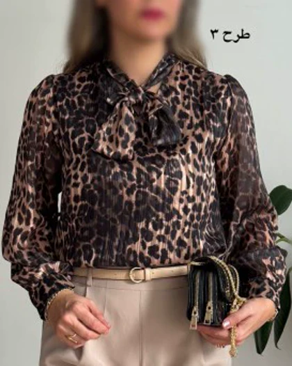 شومیز ساتن حریر لمه دار 1