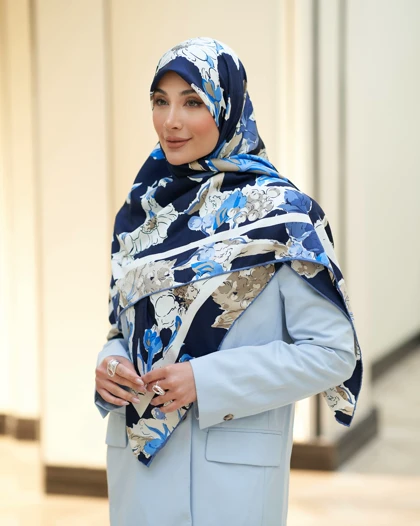 روسری ابریشم ژاکارد قواره 140 30210