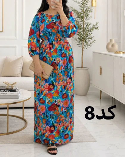 پیراهن ساحلی زنانه نخی خارجی 7621