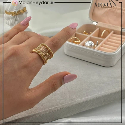 انگشتر زنانه آبکاری نقره رنگ ثابت کد ta10010