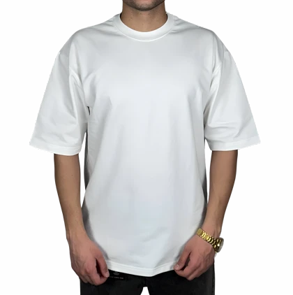 تیشرت آستین کوتاه سفید ساده پارچه ماکان