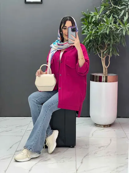 مانتو لینن دو جیب پاکتی