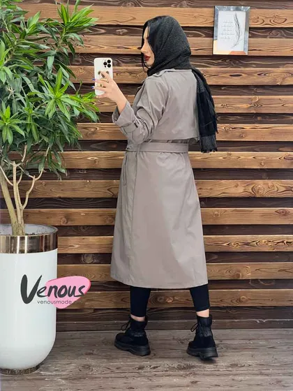 بارانی بلند بالا ژیله آستین سگک