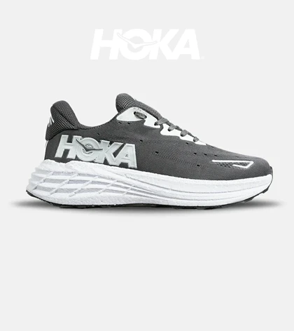 کفش کتانی طوسی فیلی سفید HOKA مدل 7337