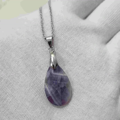 گردنبند سنگ آمیتیست اشک کوچک