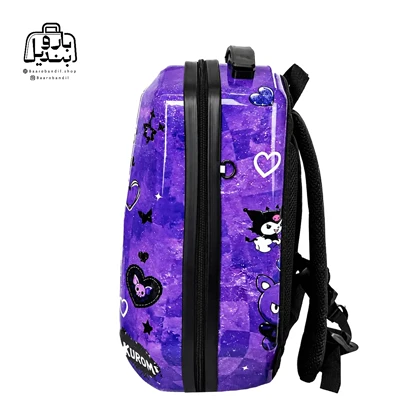 کوله‌پشتی مدرسه هارد کیس Marinox Marvel کد 1050 طرح کرومی بنفش Kuromi Purple
