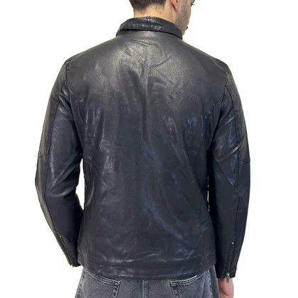 کاپشن چرم یقه دو دکمه FLSZ2308