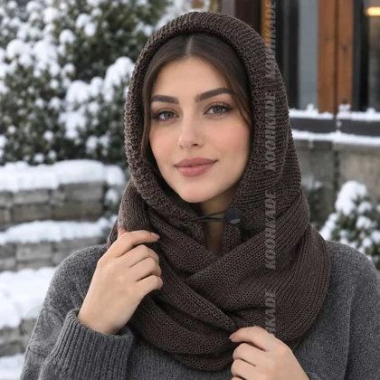 هود شال بافت مدل Winter Muse