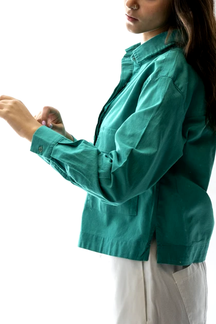 شومیز کراپ آستین بلند زنانه