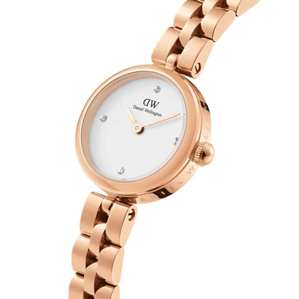 ساعت DW زنانه مدل ELAN رزگلد صفحه سفید DW-5498-L