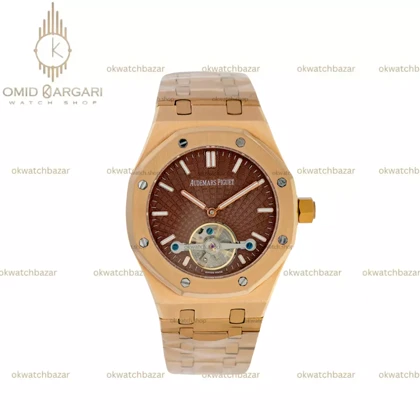 ساعت مچی اودمار پیگه اتوماتیک اوپن هارت رزگلد صفحه قهوه ای Audemars Piguet