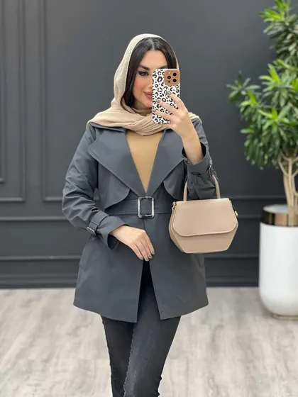 بارانی کمردار آستین سگک