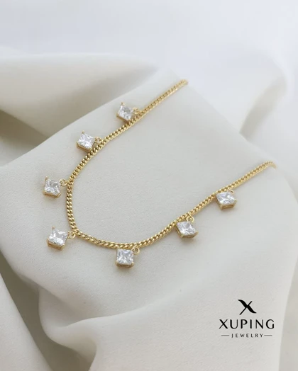 گردنبند ژوپینگ طرح آویزهای مربعی درخشان