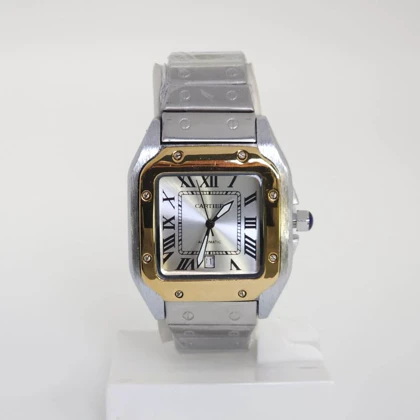 ساعت مچی مردانه کارتیر Cartier 4072 تاریخ دار با اعداد یونانی و موتور کوارتز