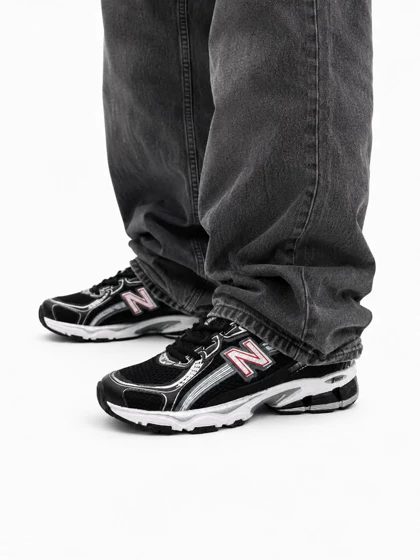 کفش کتانی مردانه مدل نیوبالانس مشکی سفید New BALANCE 740