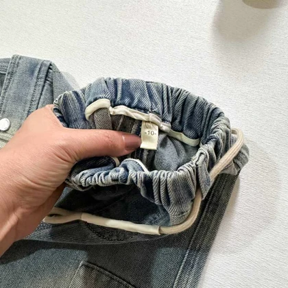 شلوار جین سنگ شور شده دمپا کش سبک اورجینال